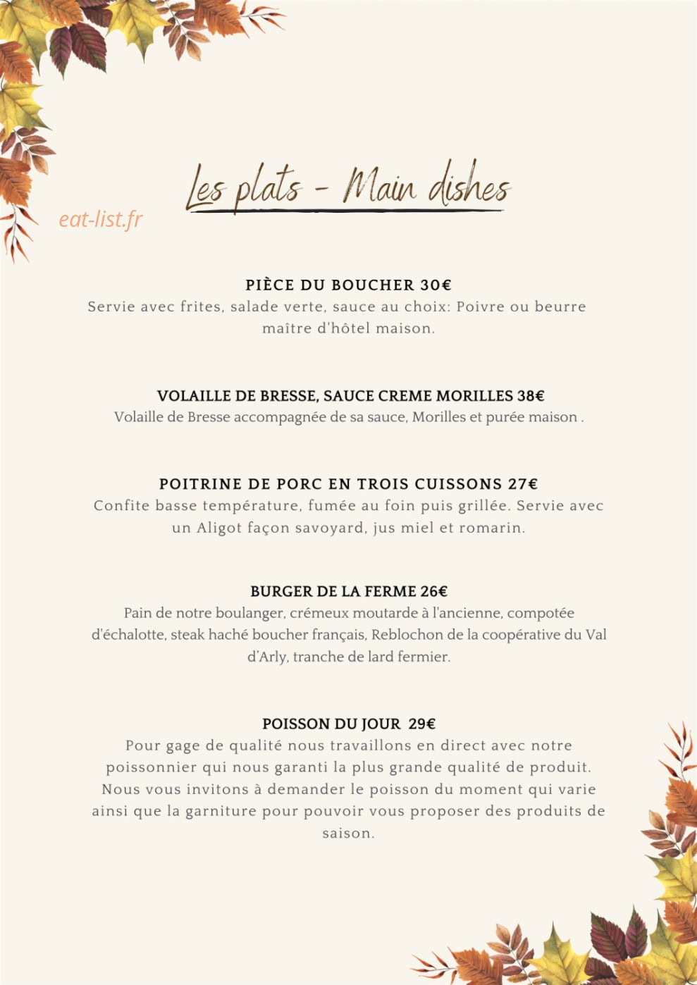 La ferme du Meytant — carte page 2