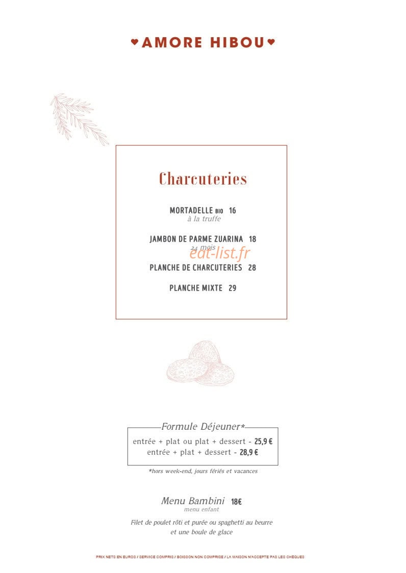 Amore Hibou — carte page 2