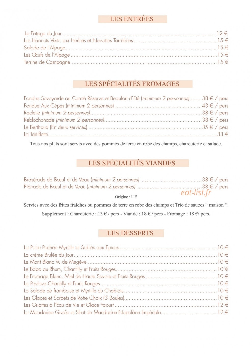 L'Alpage — carte page 1