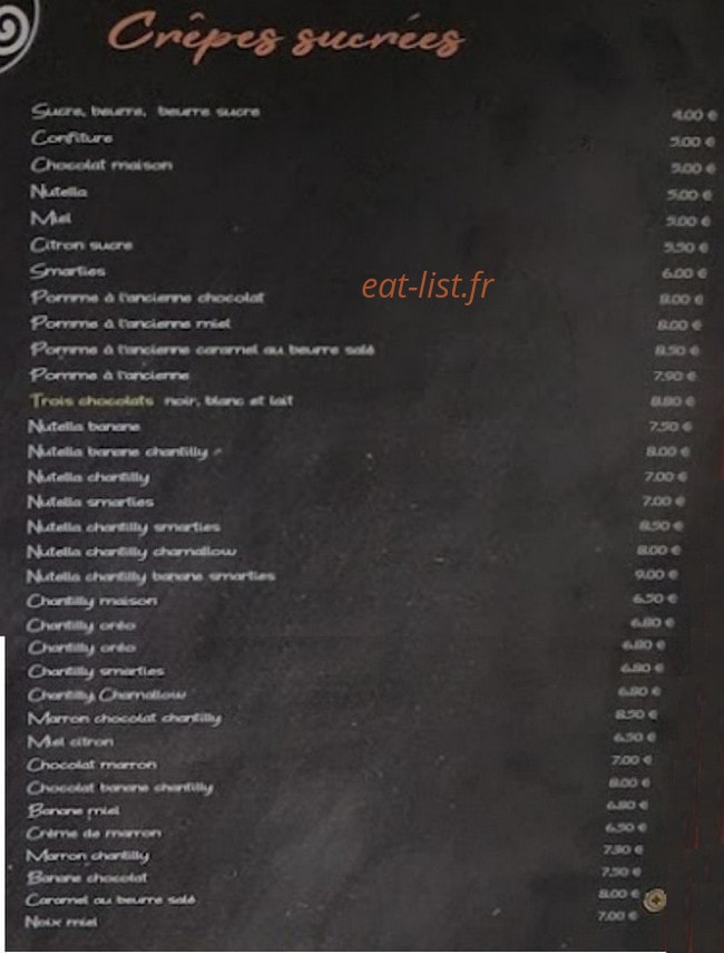 La Petite Crêperie — carte page 5