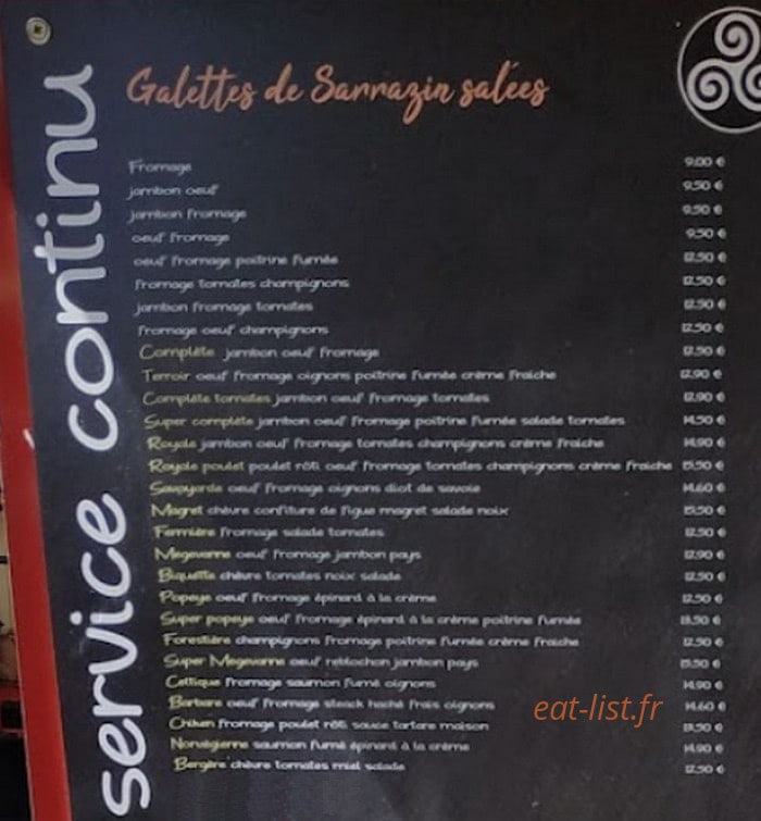 La Petite Crêperie — carte page 2