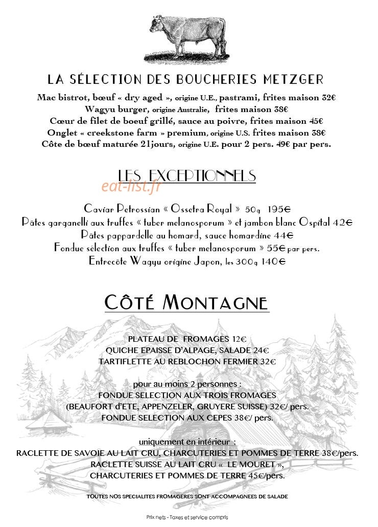 Le Bistrot de Megève — carte page 2