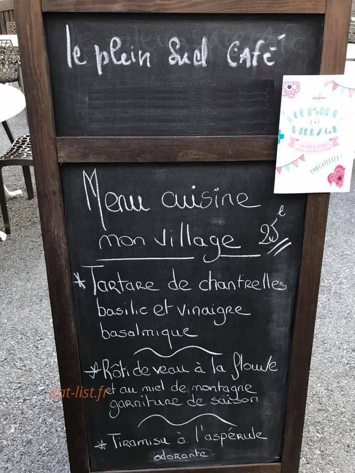 Le Plein Sud cafe — carte page 1