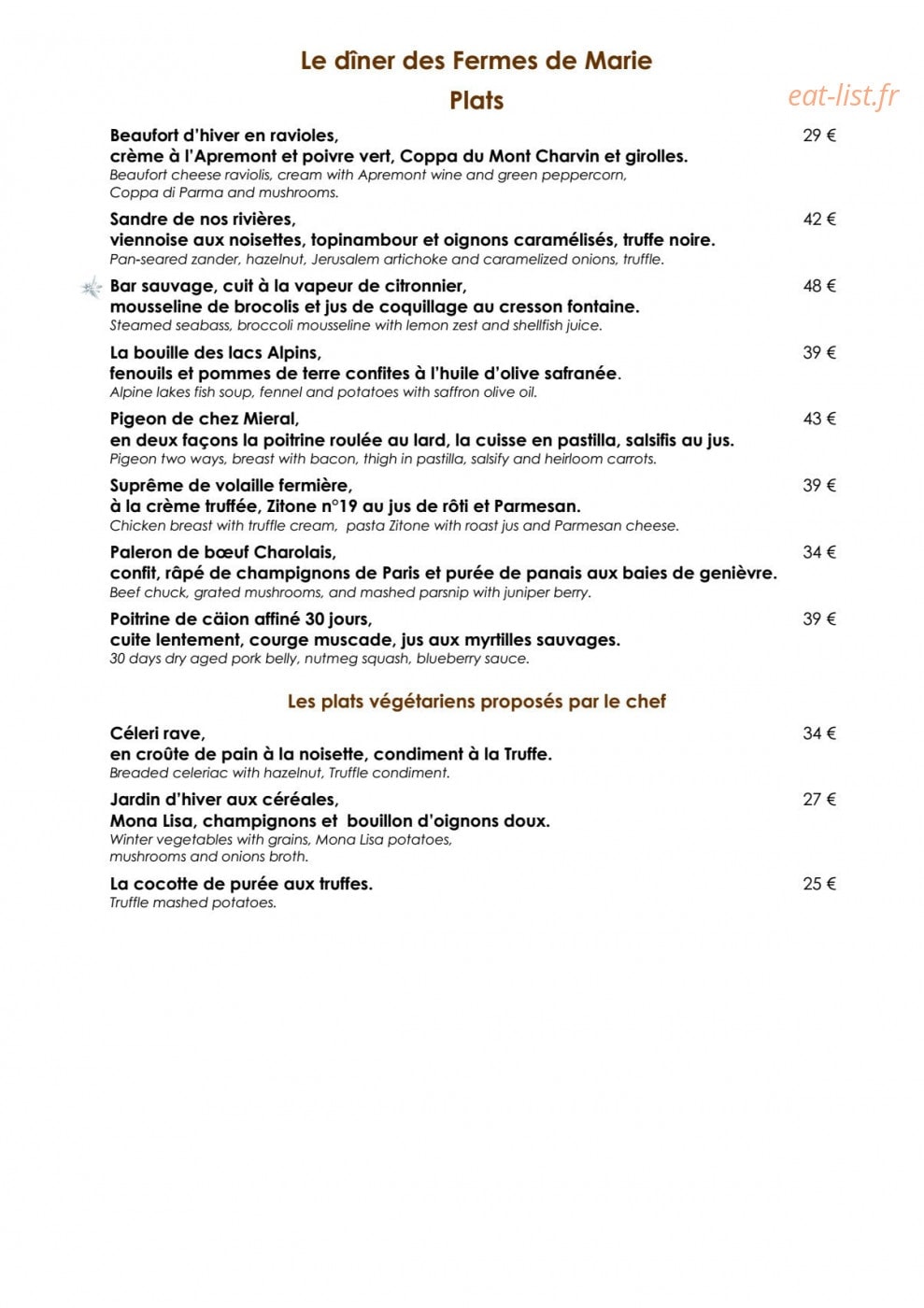 Les Fermes de Marie — carte page 4