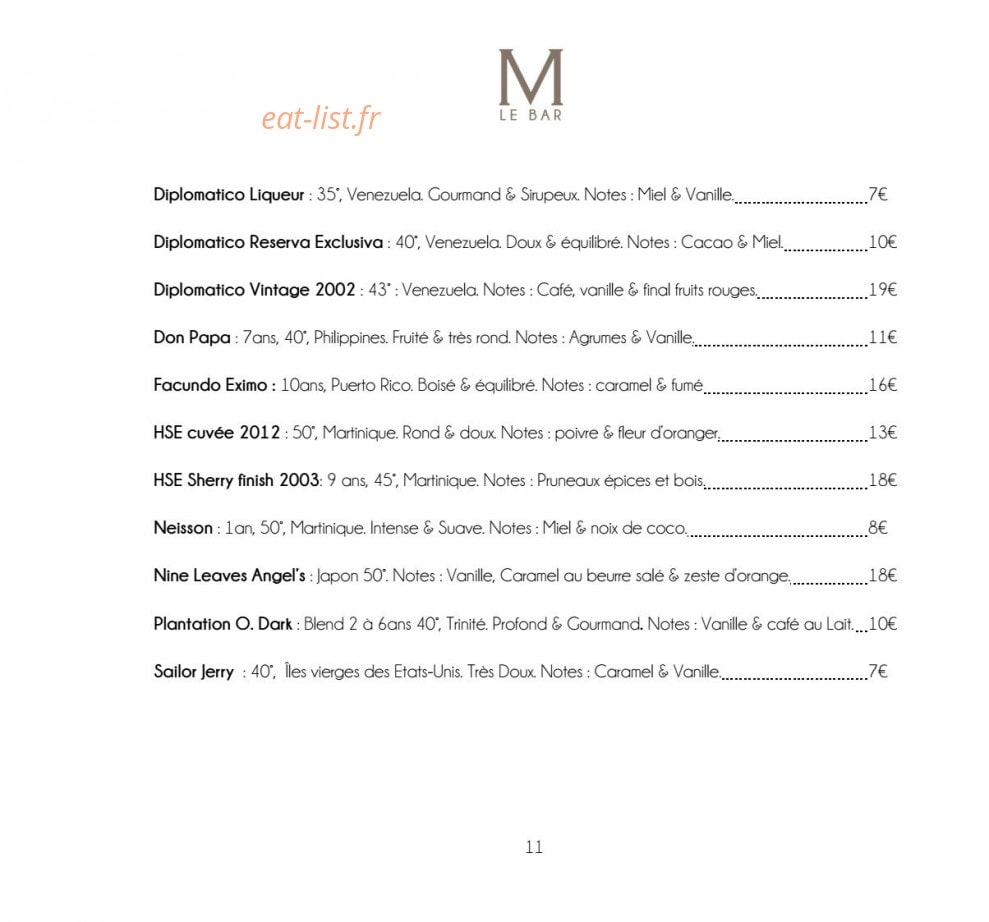 M de Megève — carte page 11