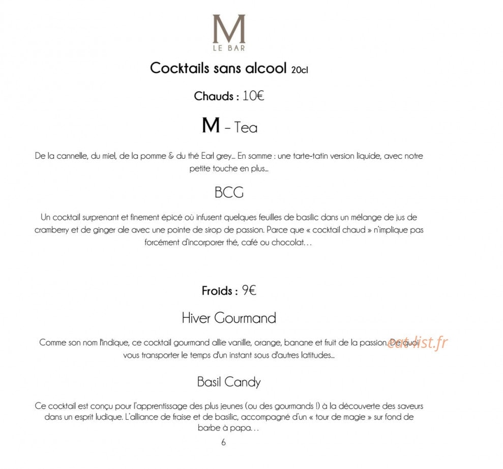 M de Megève — carte page 6