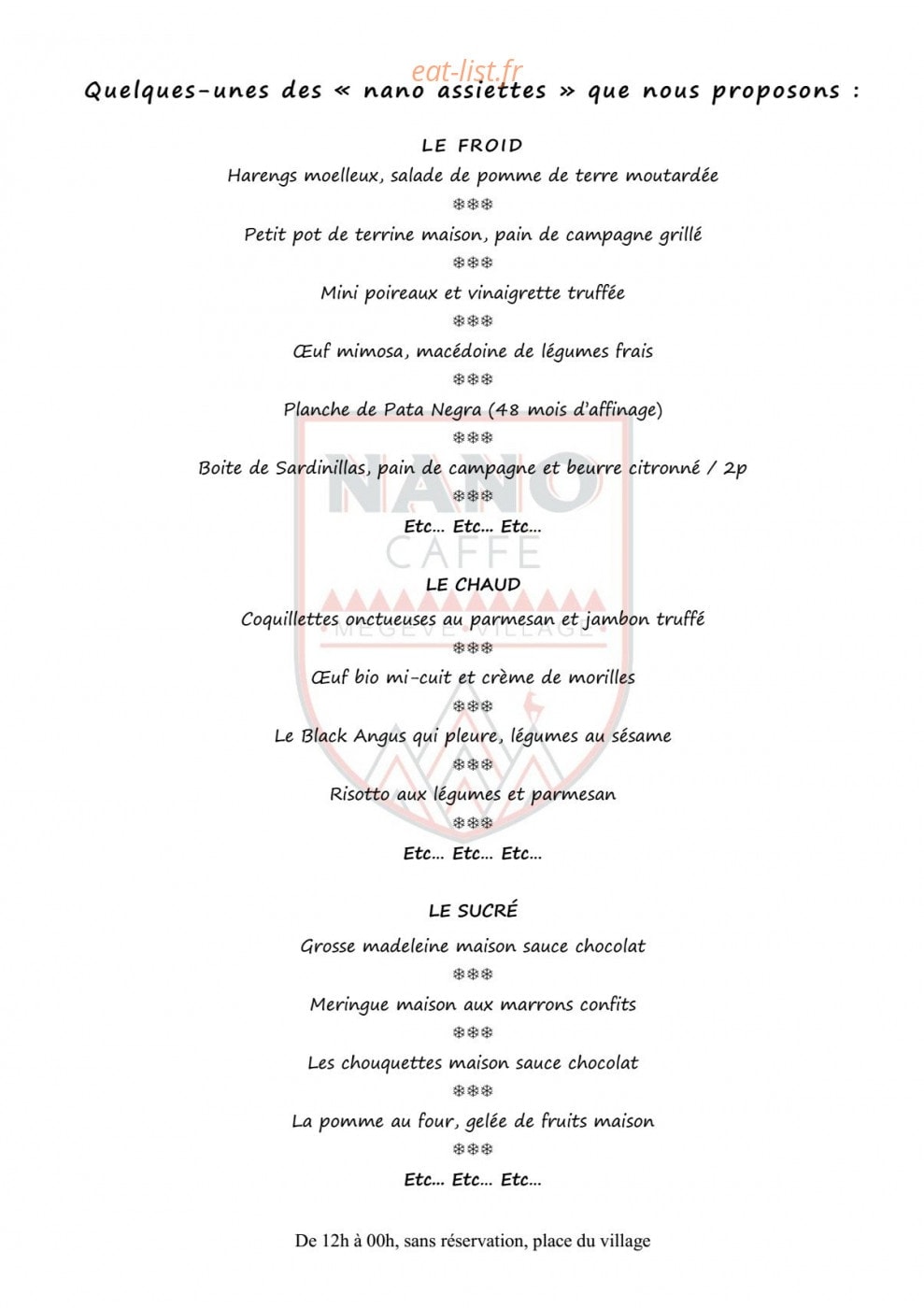 Nano Caffè — carte page 1