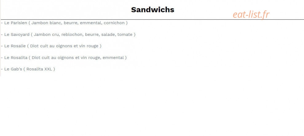 Rosalita Casual Food — carte page 1