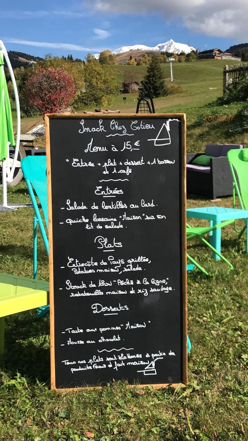 Snack chez cotieu — carte page 1