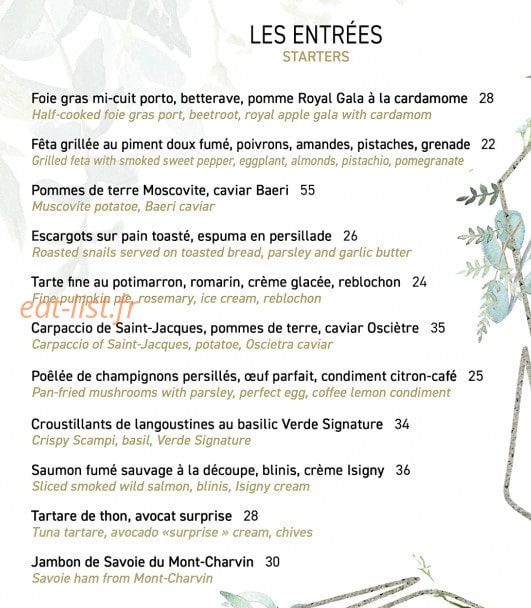 Verde Megève — carte page 1
