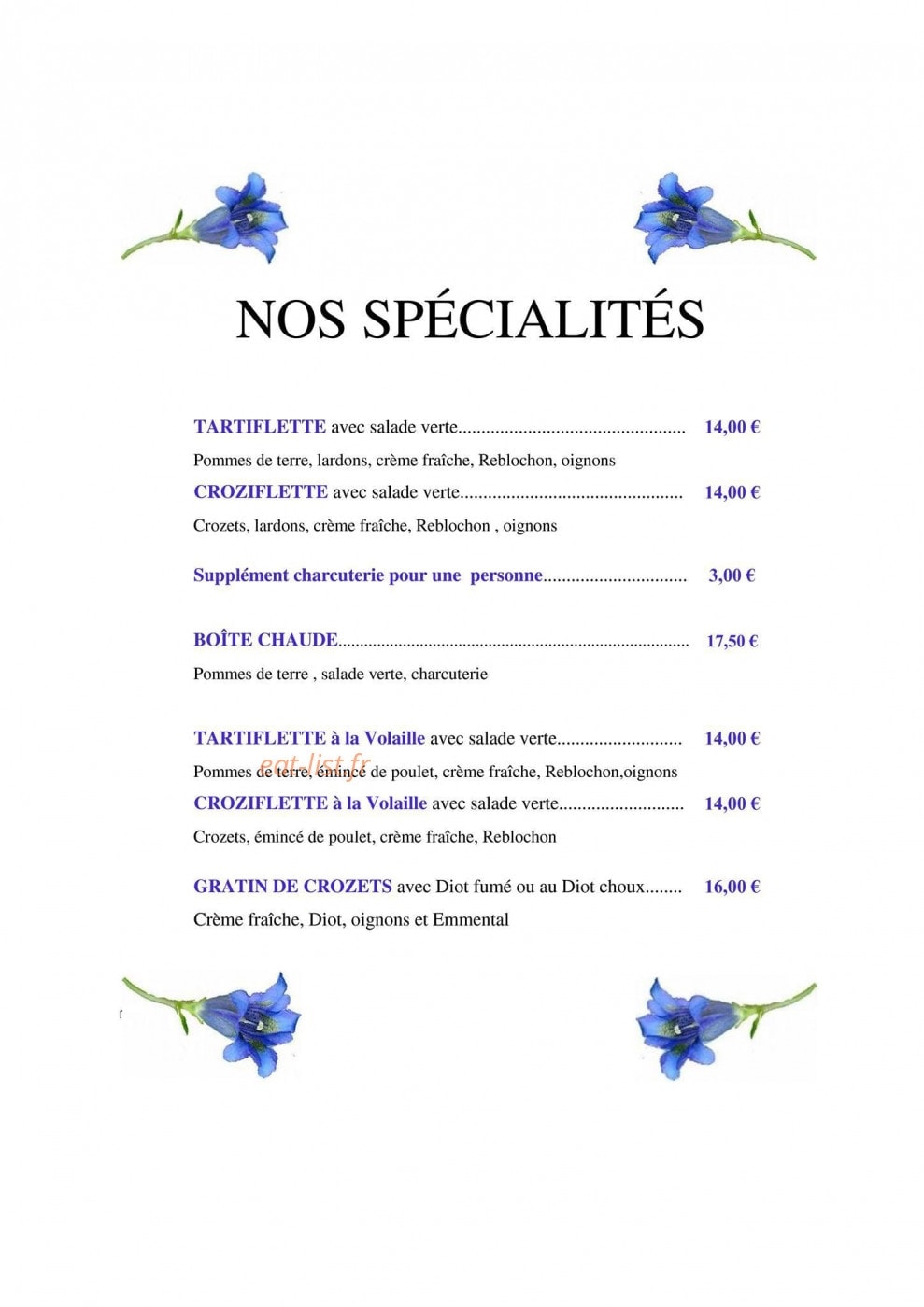 Le Gentiana — carte page 2
