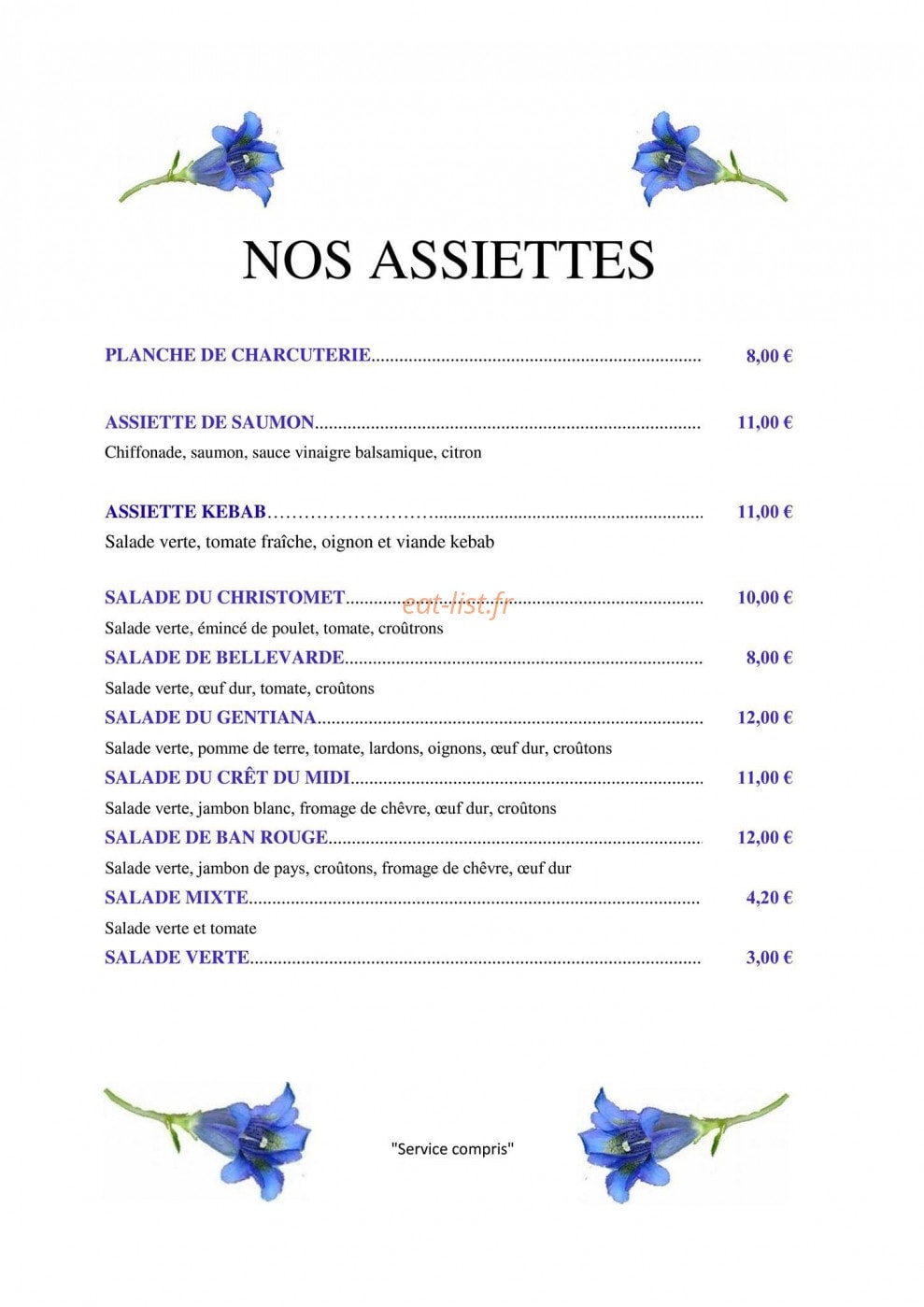 Le Gentiana — carte page 1