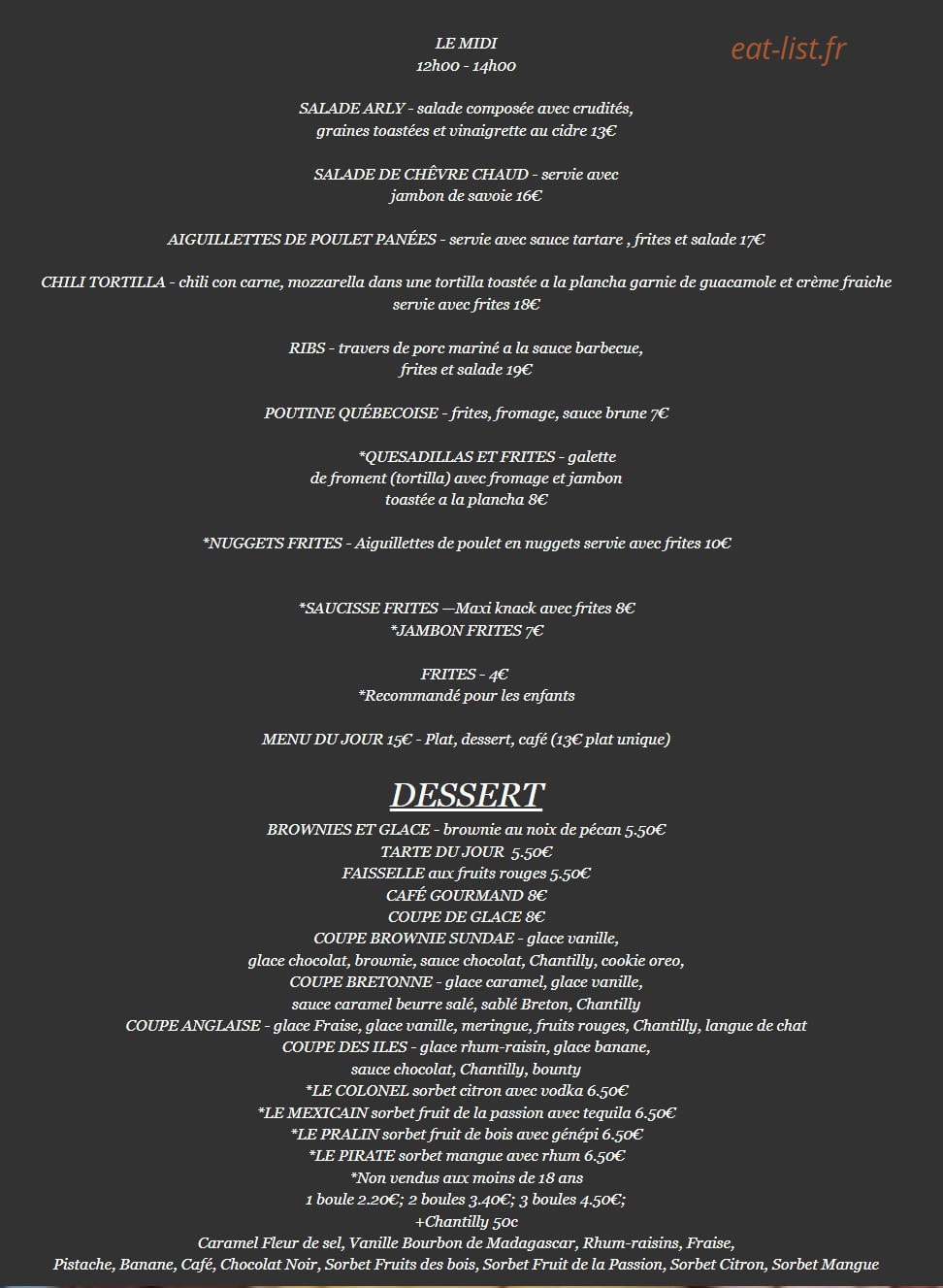 Les Belles — carte page 1