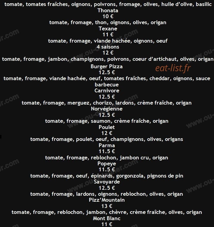Pizz'Mountain — carte page 2