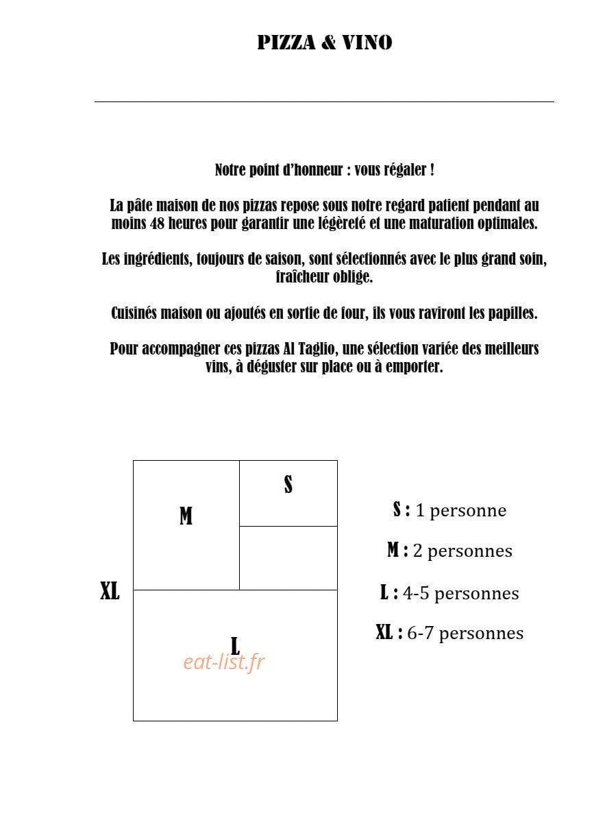 Pizza & Vino — carte page 1