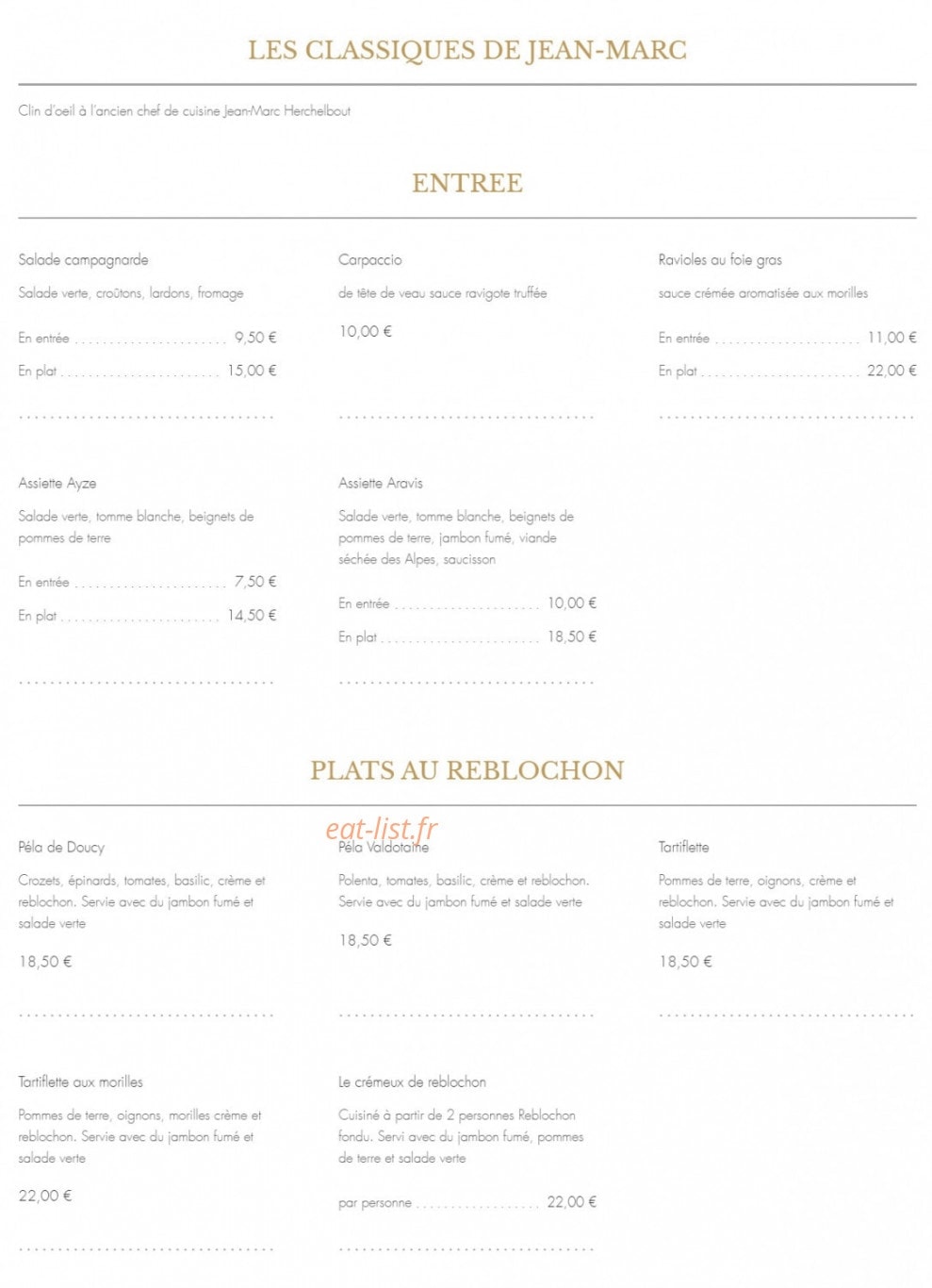 Auberge d'Ayze Chez l'Anais — carte page 3