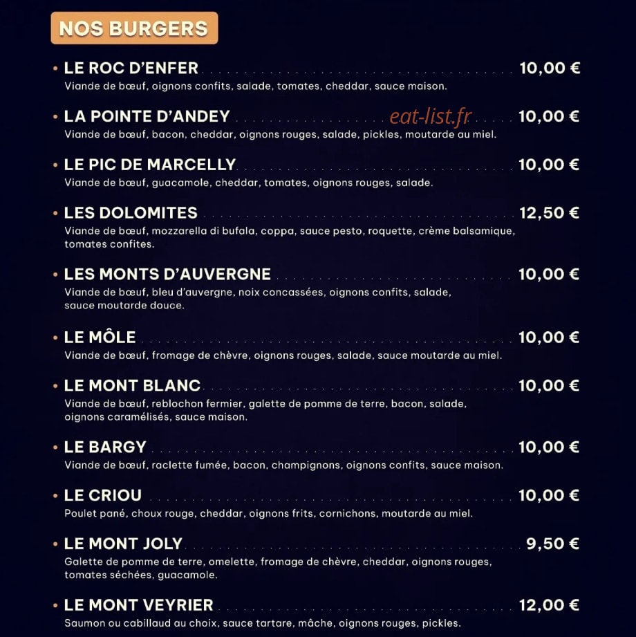 Burger du Môle — carte page 3