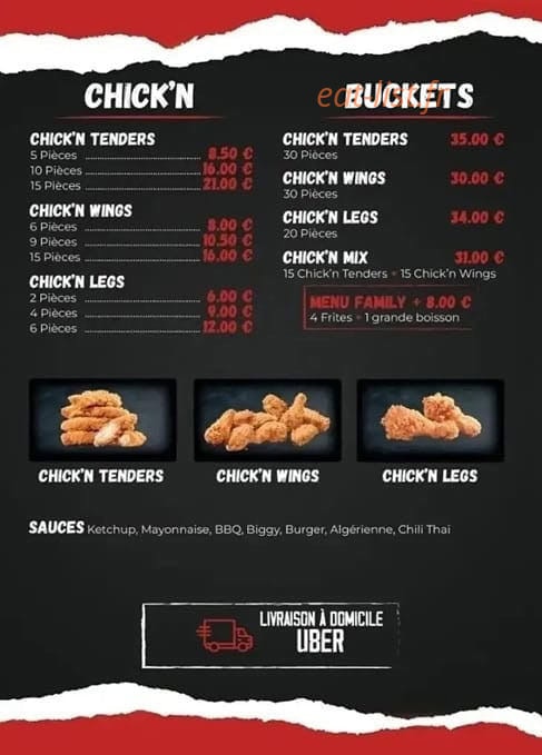 Chick'n factory — carte page 1
