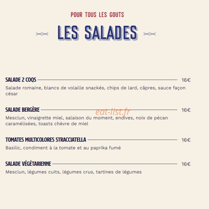 Les 2 Coqs — carte page 2
