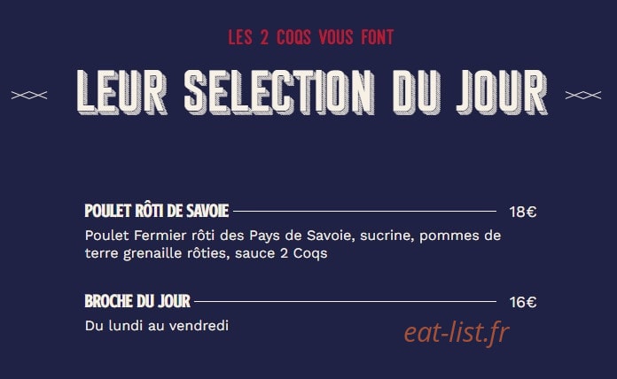 Les 2 Coqs — carte page 3
