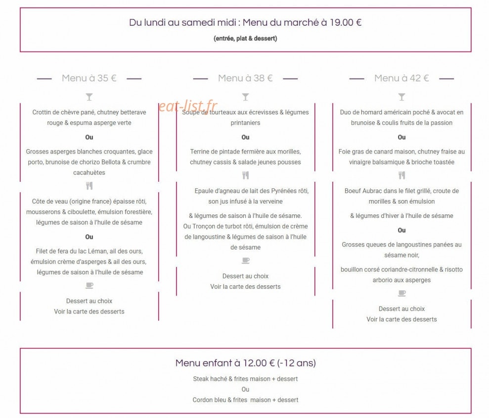 Restaurant des Alpes — carte page 2