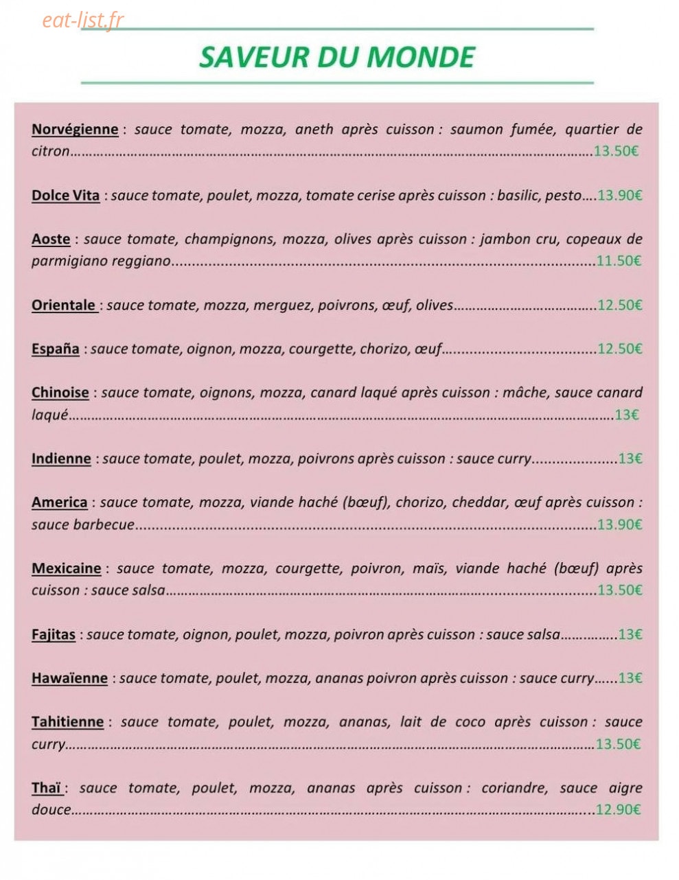 Saveur Sans Frontière — carte page 5