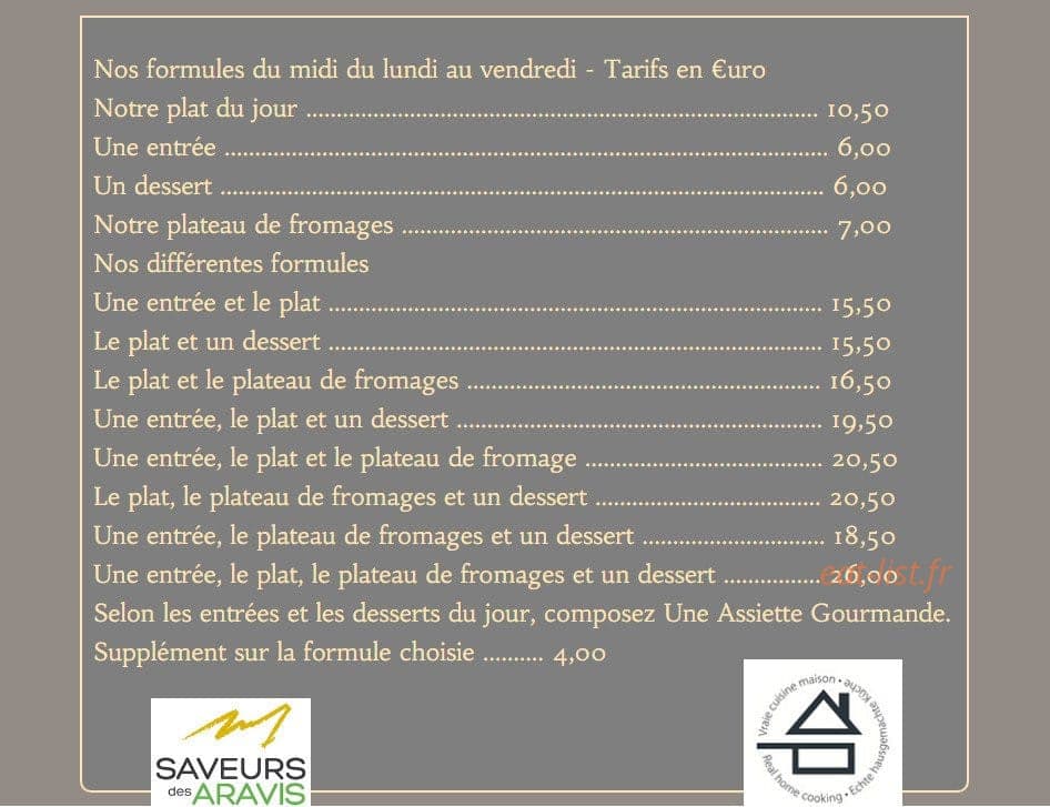Au Coeur des Monts — carte page 1