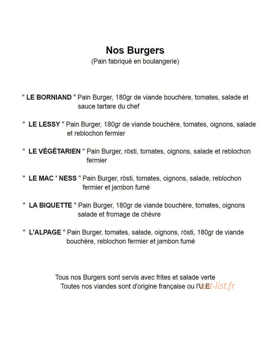 Restaurant Le Cret Chez Suzanne — carte page 3