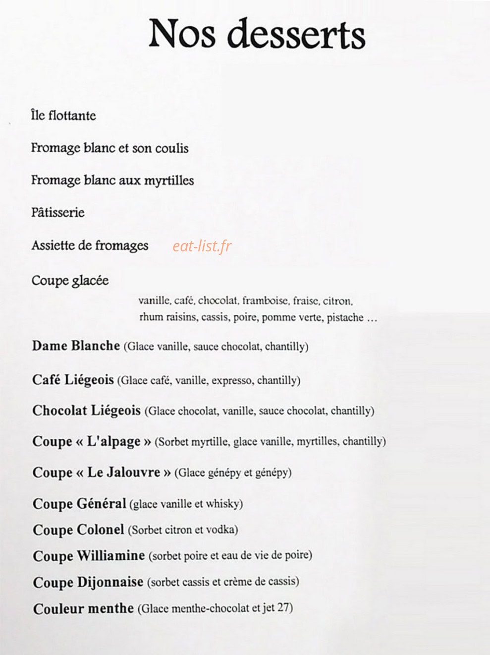 Restaurant Le Cret Chez Suzanne — carte page 4