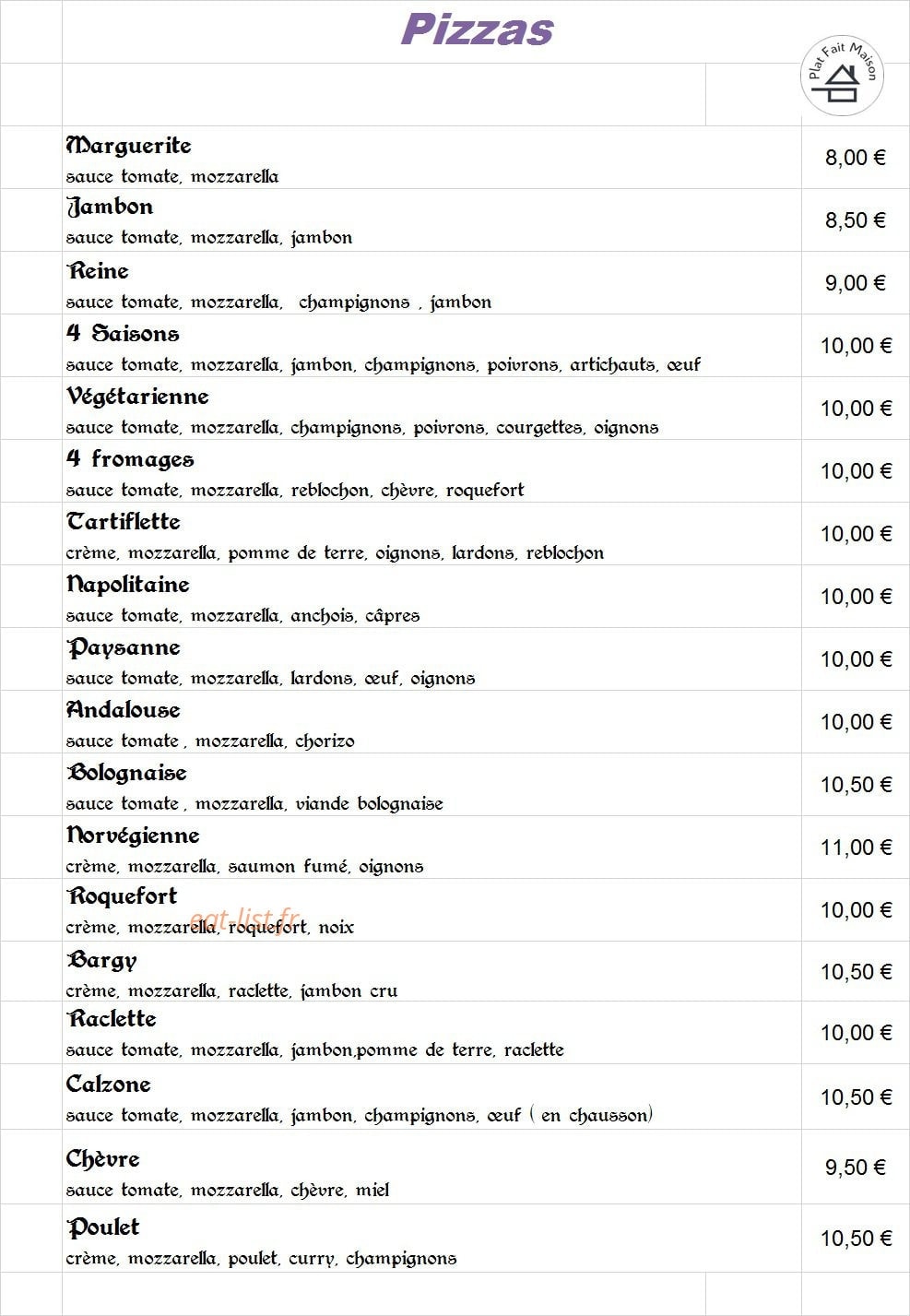 Le Petit Fourneau — carte page 3
