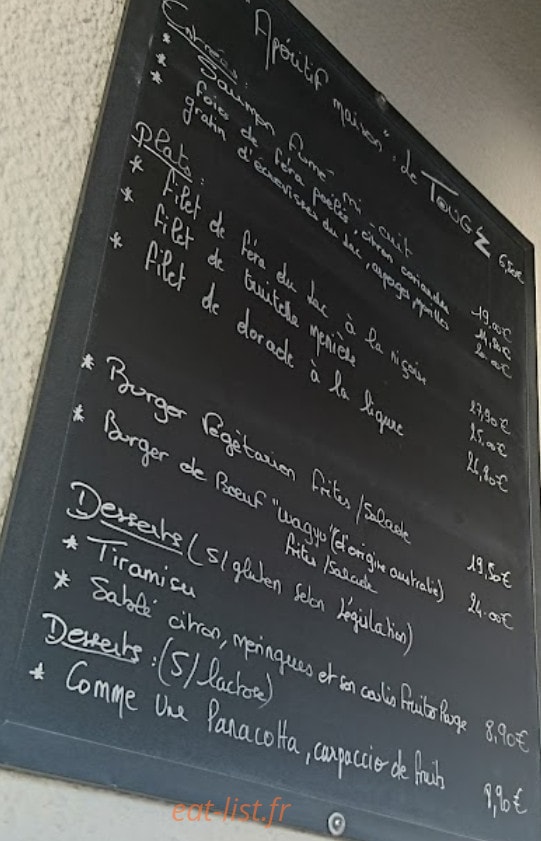 Restaurant du Port — carte page 1