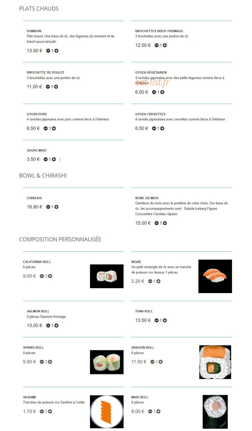 Daddy Sushi — carte page 3
