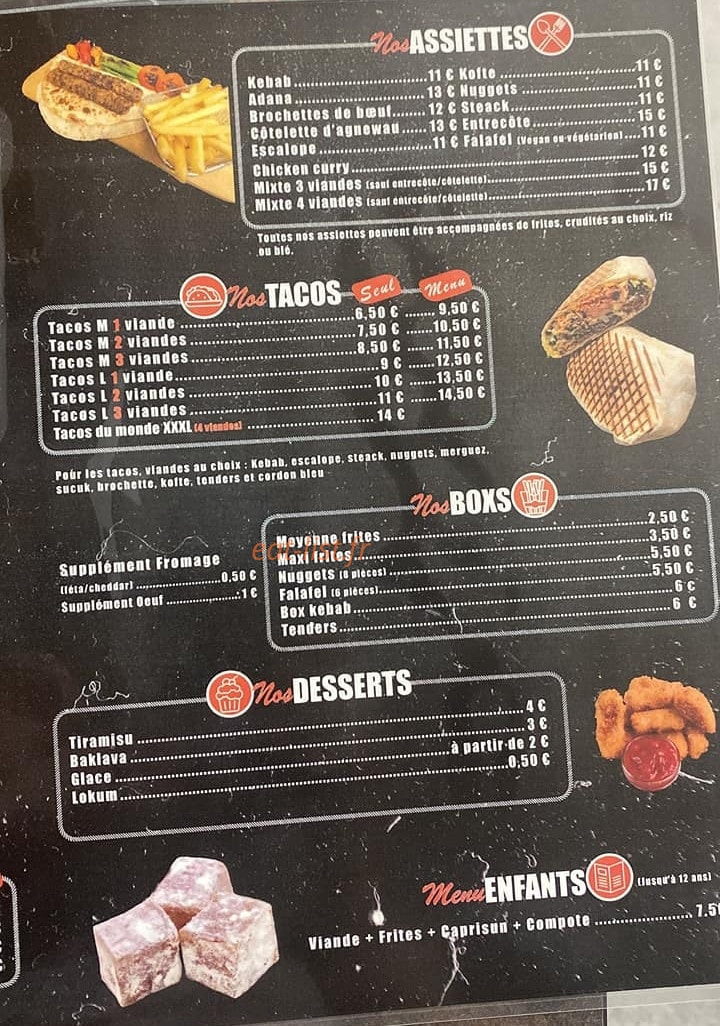 Hivan kebab — carte page 1