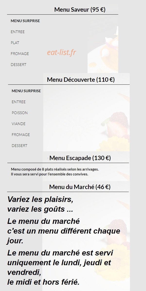 Ô Flaveurs — carte page 1