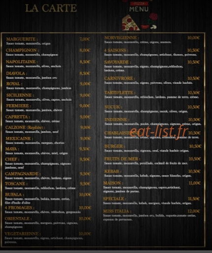 Royal Pizza — carte page 1