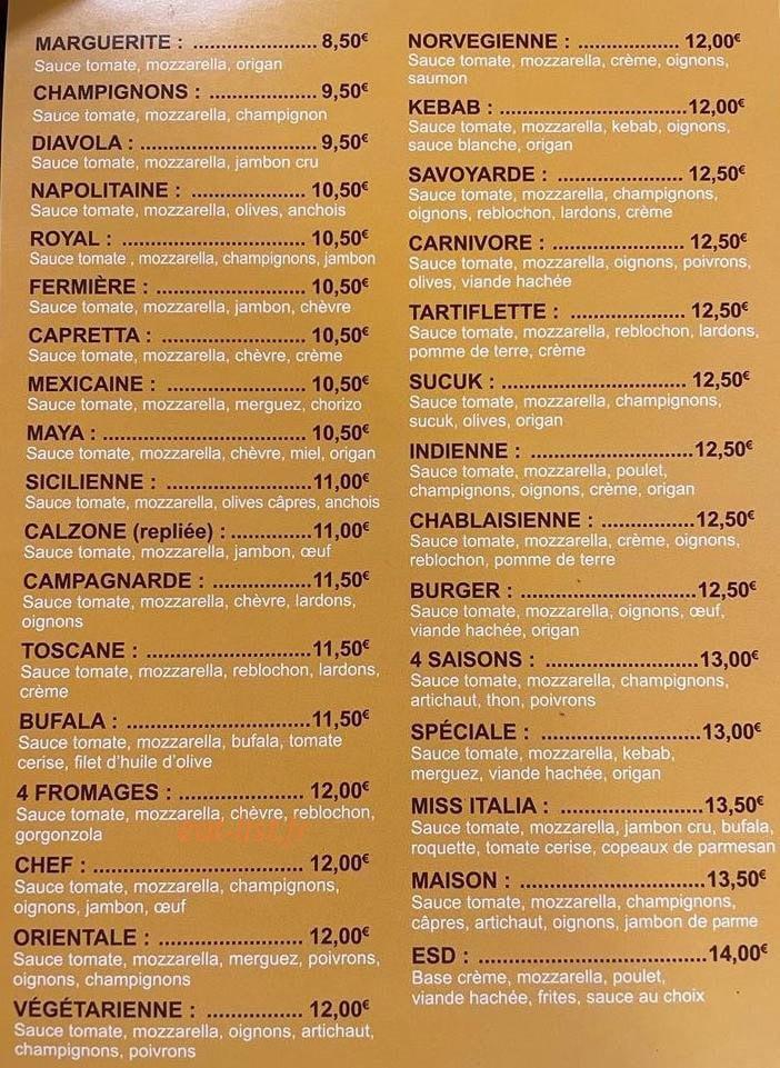 Royal Snack — carte page 2