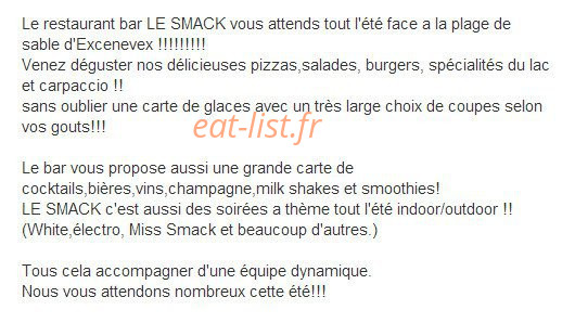 Le Smack de la Plage — carte page 1