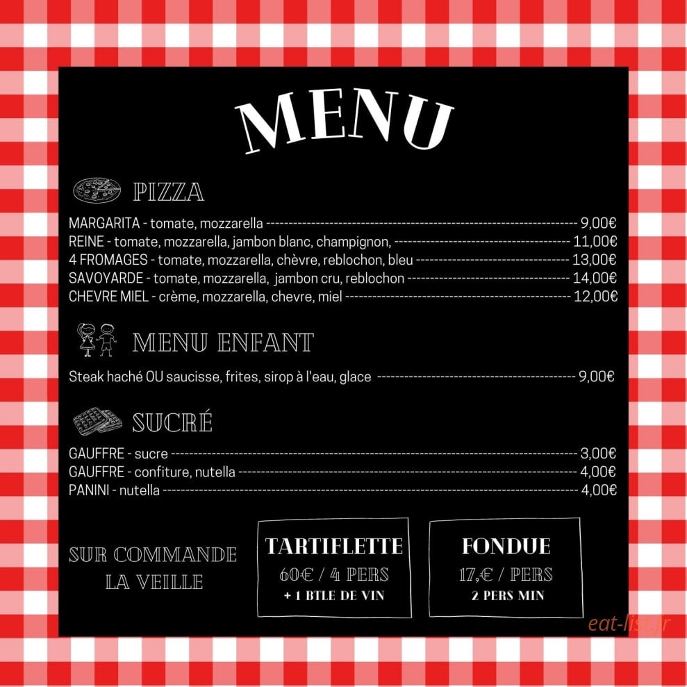 Trinck''O''Snack — carte page 1