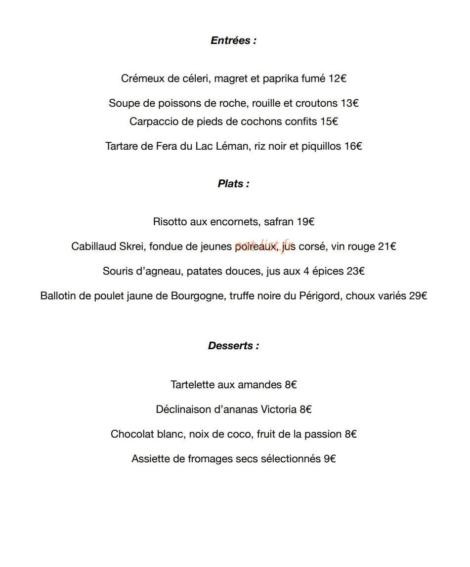 La Table De Nernier — carte page 2