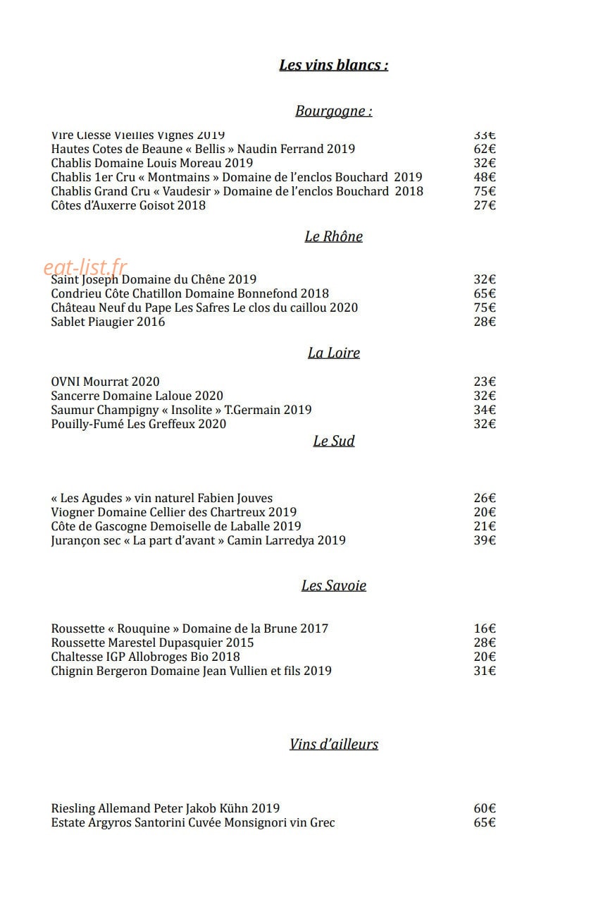 La Table De Nernier — carte page 4