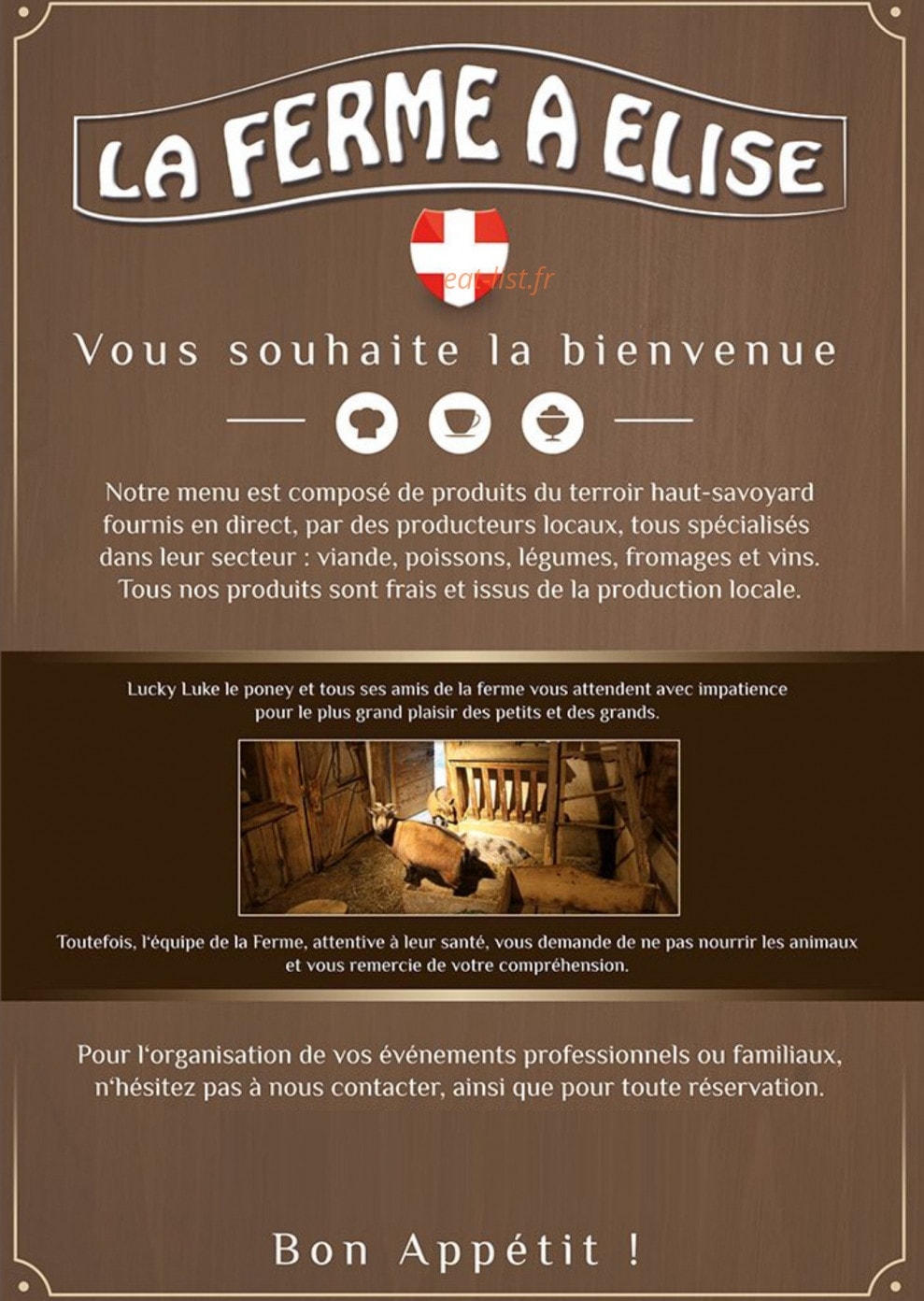 La Ferme à Elise — carte page 1