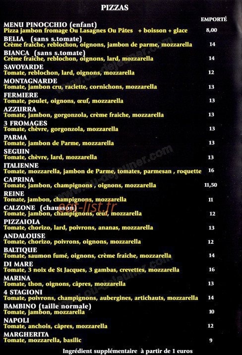 Pizzaiola — carte page 3