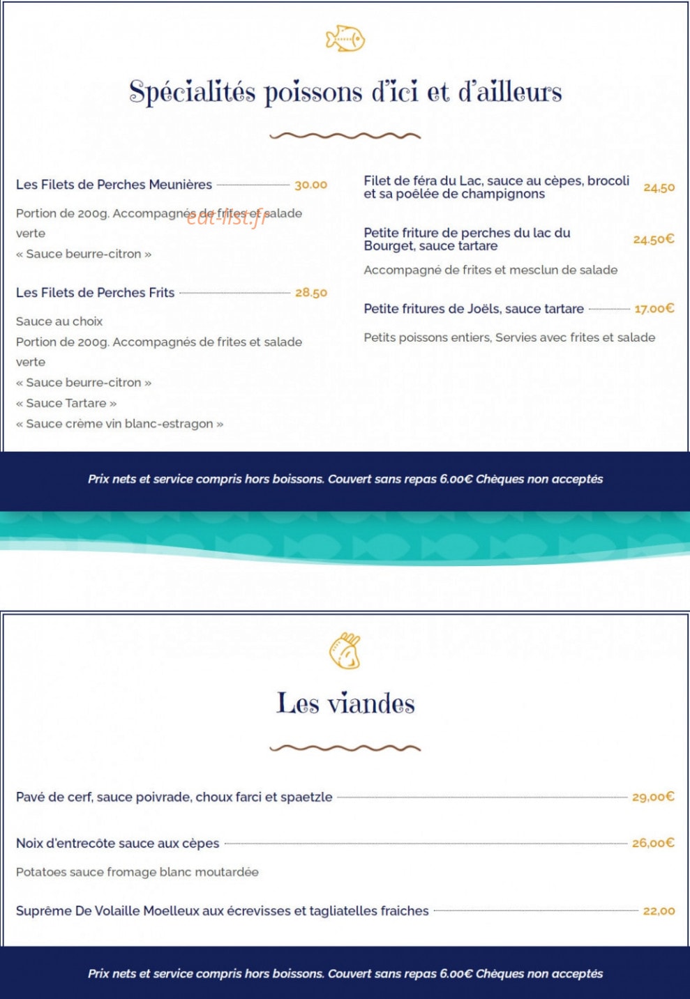 Bar Restaurant des Pêcheurs — carte page 6