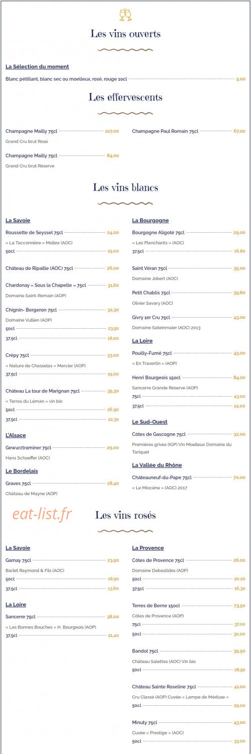 Bar Restaurant des Pêcheurs — carte page 11