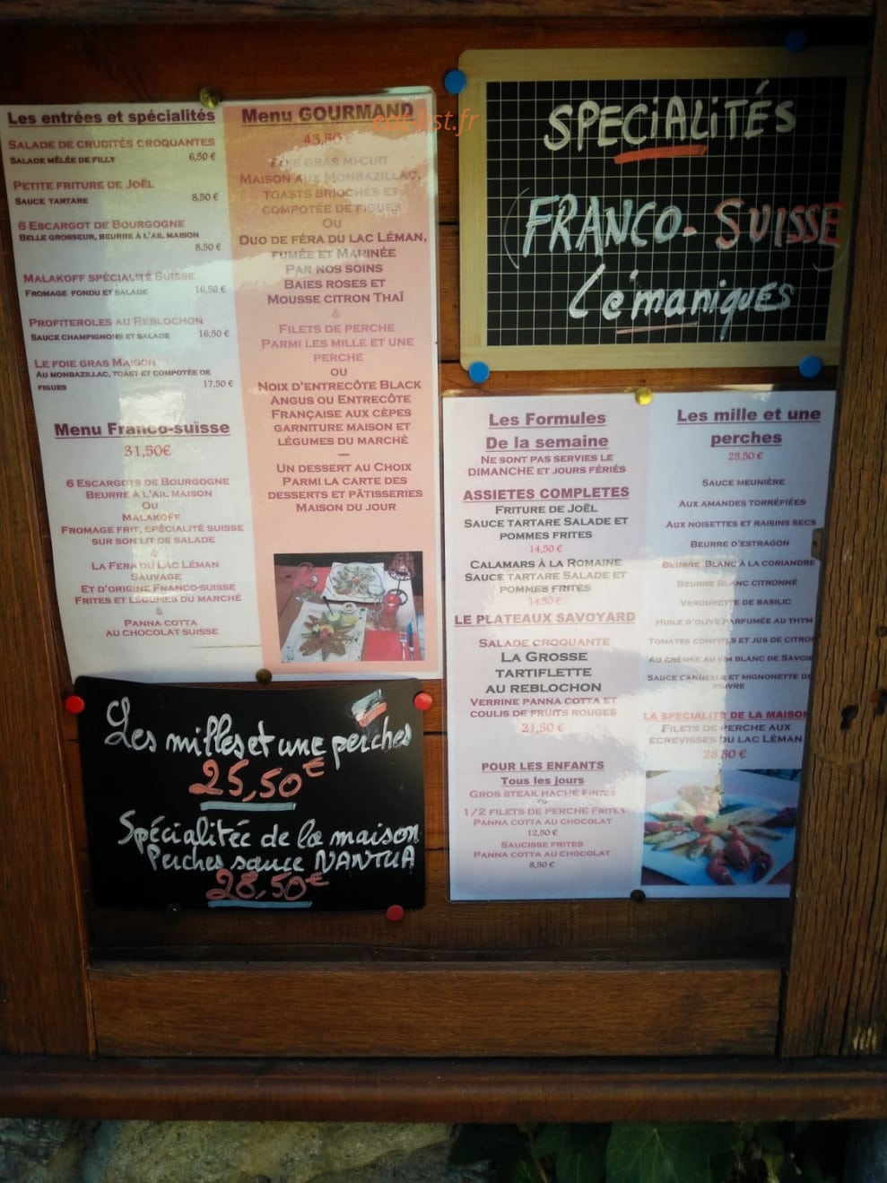 Restaurant La Perche — carte page 1