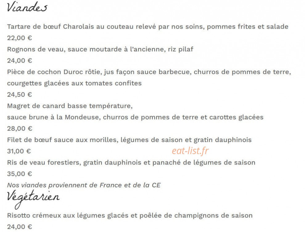 Restaurant La Vieille Porte — carte page 5