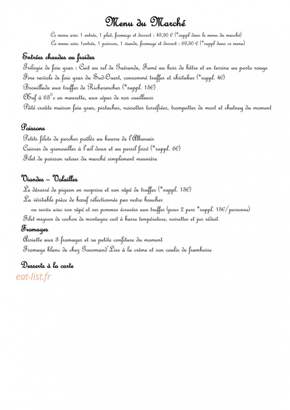 Hôtel Restaurant Blanc — carte page 5