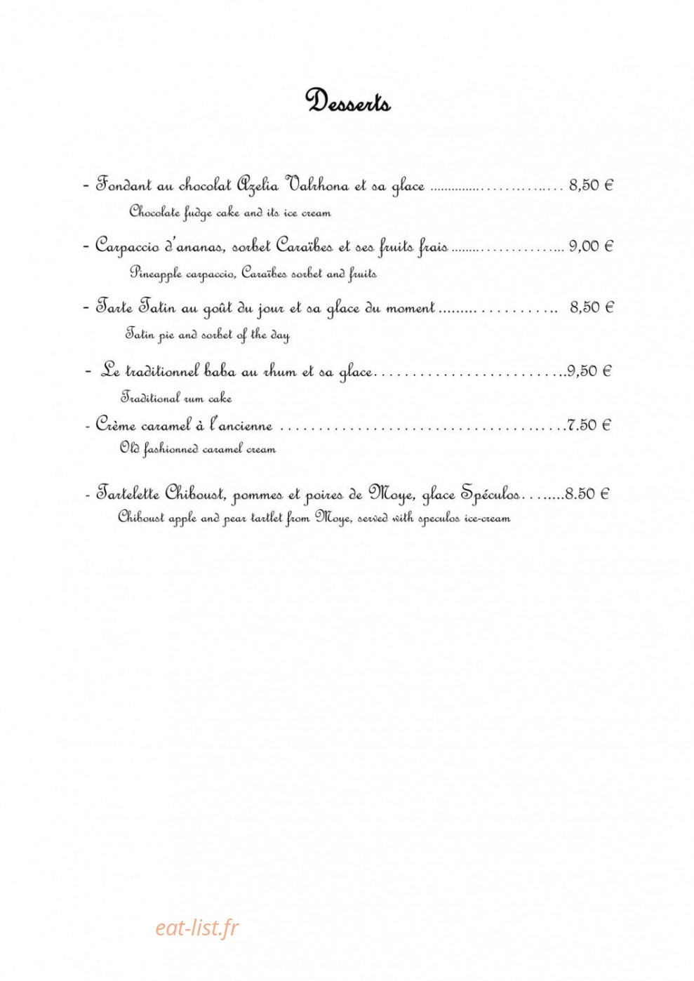 Hôtel Restaurant Blanc — carte page 4