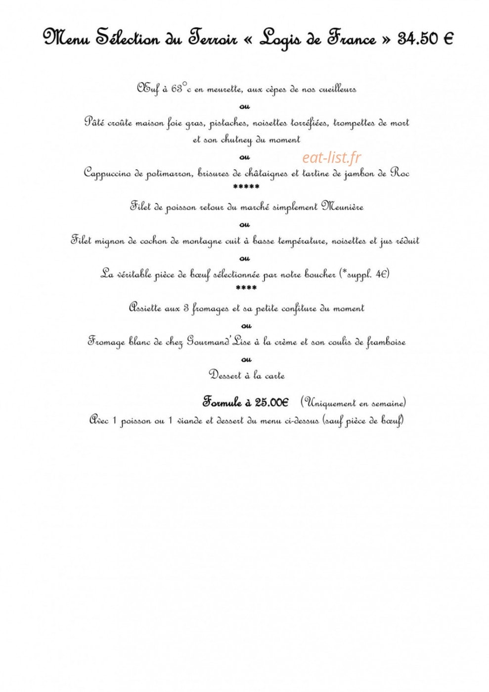 Hôtel Restaurant Blanc — carte page 2