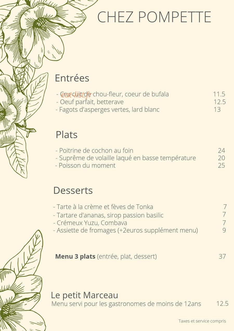 Chez pompette — carte page 1